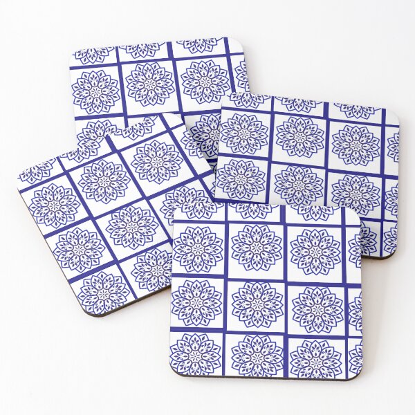 Item preview, Blue tile print allover designed and sold by Thawbiya.