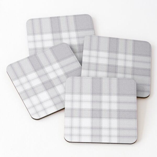 Item preview, Light grey with white textured tartan plaid. designed and sold by marinaklykva.