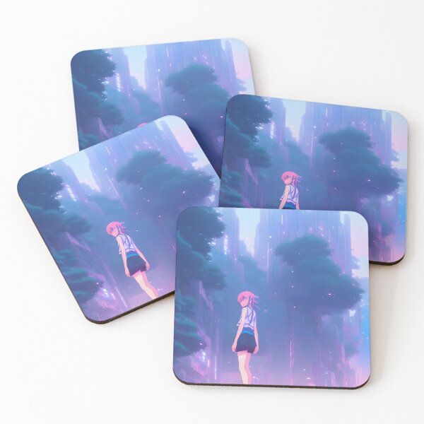 Item preview, Anime girl lost in forest - anime wallpaper designed and sold by MichelangeloAI.