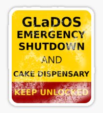 GLaDOS Emergency Shutdown And Cake Dispensary (Keep Unlocked) Sticker