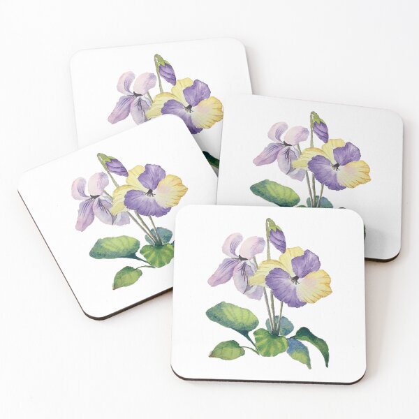 Item preview, Watercolor Violet - Yellow Flowers designed and sold by Pavnud.