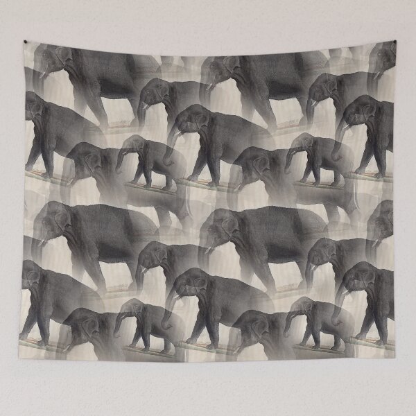 Item preview, Vintage Grey Victorian Elephants Home Decoration designed and sold by YounitedArt.