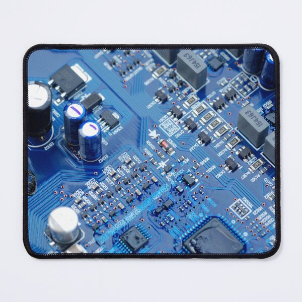 Item preview, Blue Printed Circuit Board PCB trace lines technology art designed and sold by EngineersArt.