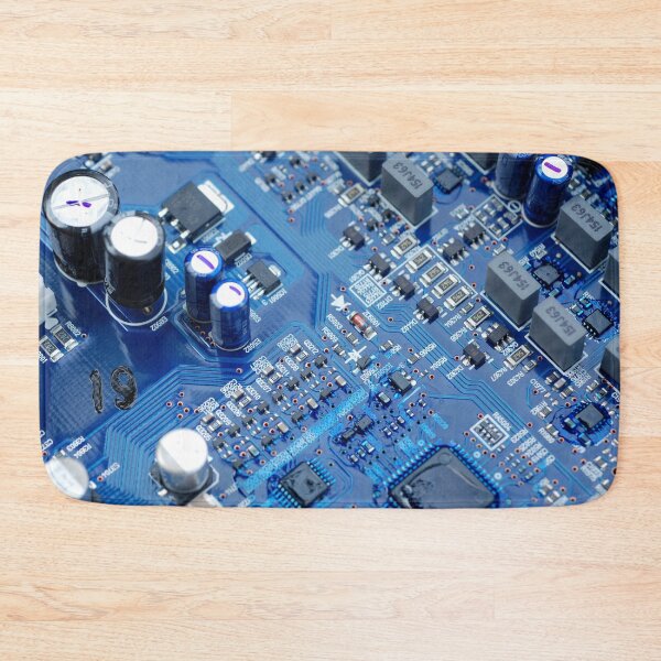 Item preview, Blue Printed Circuit Board PCB trace lines technology art designed and sold by EngineersArt.