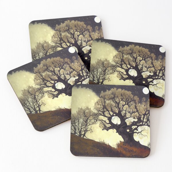 Item preview, White Leaved Oaks on hill at night designed and sold by RileyKyler.