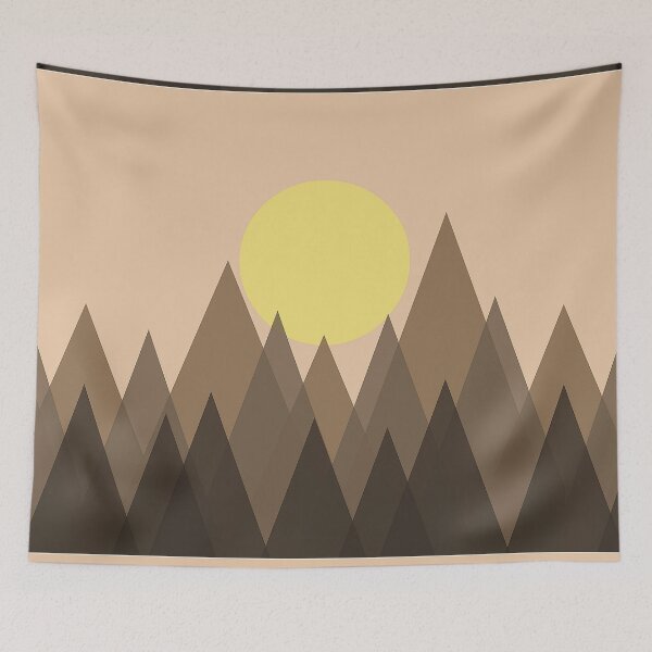 Aperçu de l'œuvre Coucher de soleil abstrait dans les montagnes dans des tons bruns créée et vendue par Ninaeva.