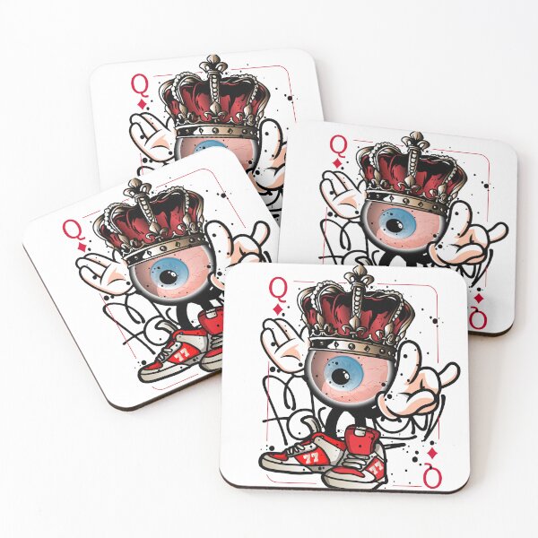 Item preview, Red Queen Playing Card Monster Graffiti Street Art designed and sold by NobuCollections.