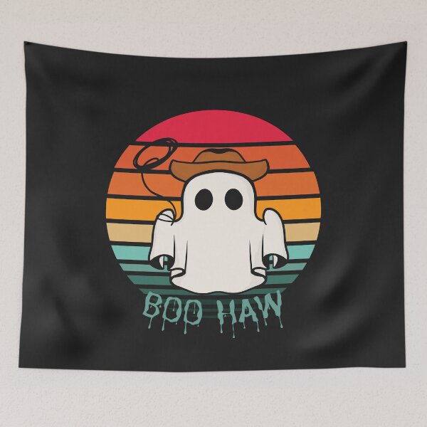Item preview, Halloween ghost cowboy /  Boo haw retro sunset designed and sold by portrait4you.