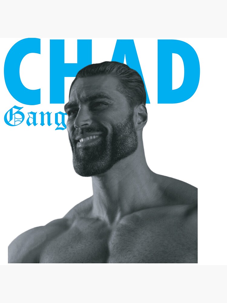 giga chad meme Poster for Sale by redbubblejo