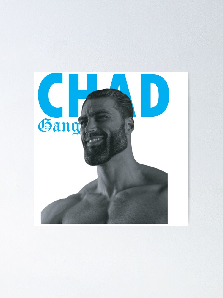 giga chad meme Poster for Sale by redbubblejo