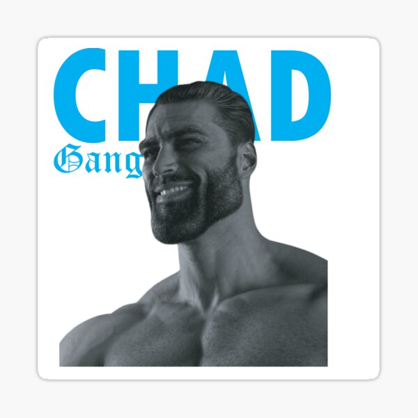 Giga Chad Meme Decal Sticker Chad Thundercock Meme Sticker Meme Gifts 