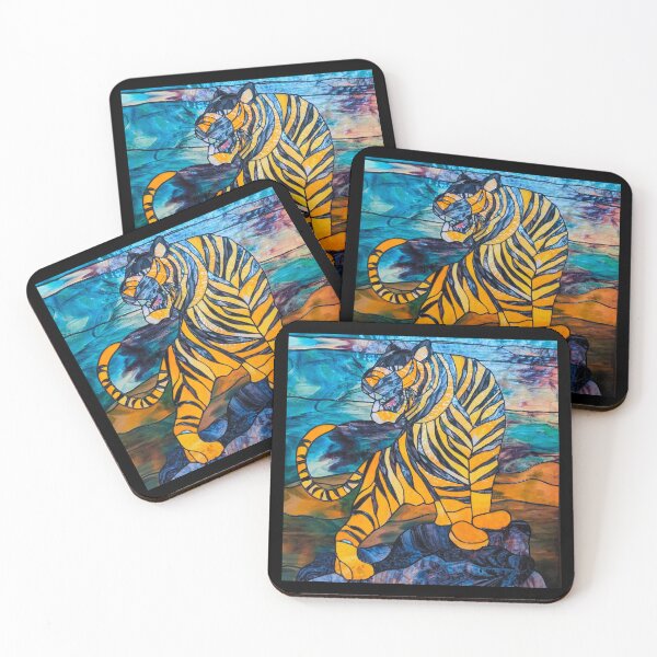 Item preview, Tiger Stained Glass Window | Tiger Printed | Tiger Art Graphic | Tiger Japanese Art designed and sold by KonnichiwaStore.