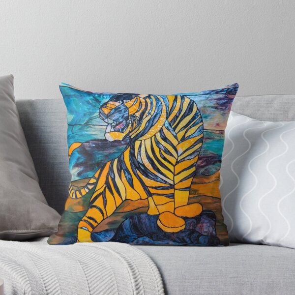Item preview, Tiger Stained Glass Window | Tiger Printed | Tiger Art Graphic | Tiger Japanese Art designed and sold by KonnichiwaStore.