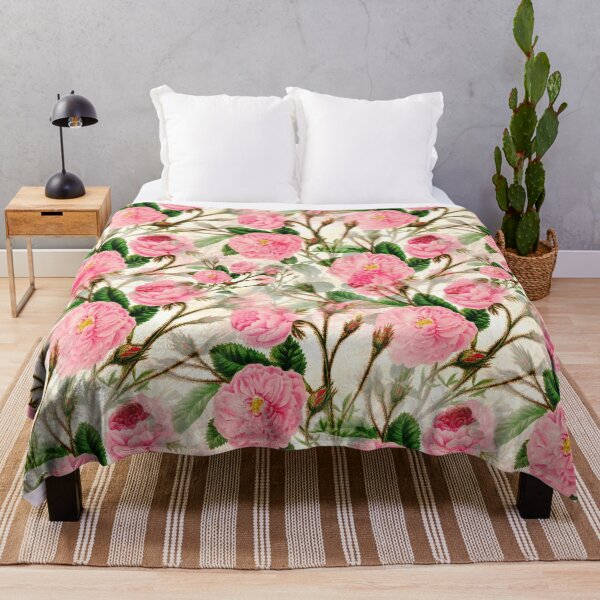 Item preview, Vintage Victorian Wild Pink Tea Roses Leaves Luxury Petals designed and sold by YounitedArt.