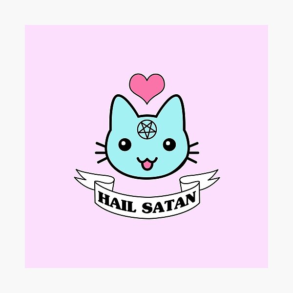 Item preview, Satanic Kawaii Cat designed and sold by thepixelgarden.