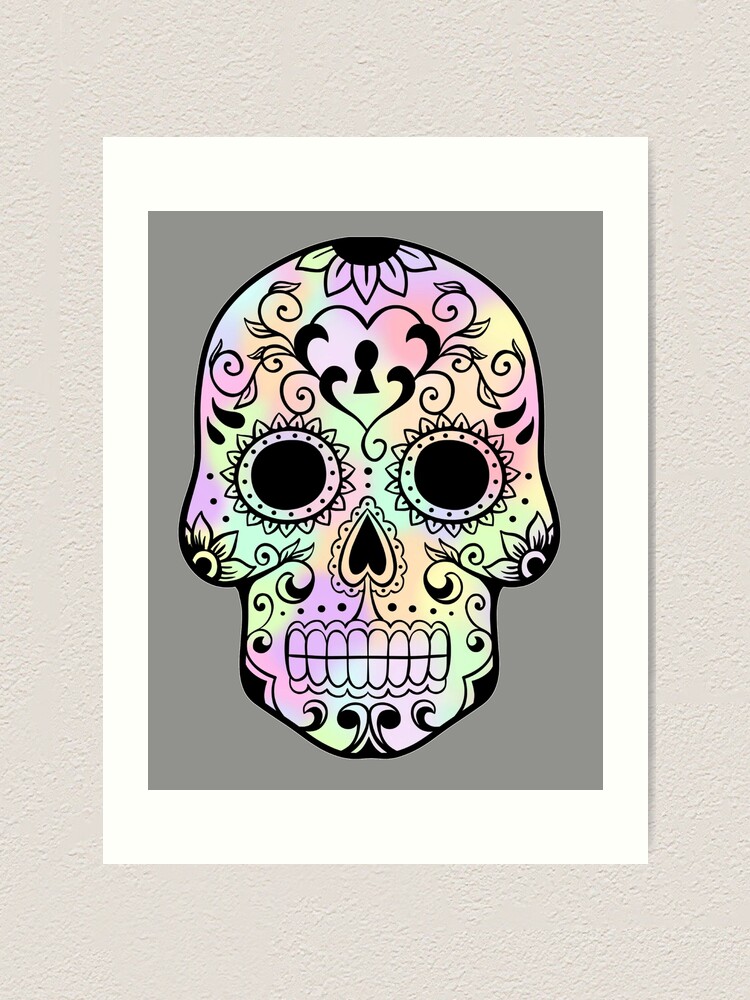 "Tie-Dye Sugar Skull" Art Print for Sale by totoislostinoz | Redbubble