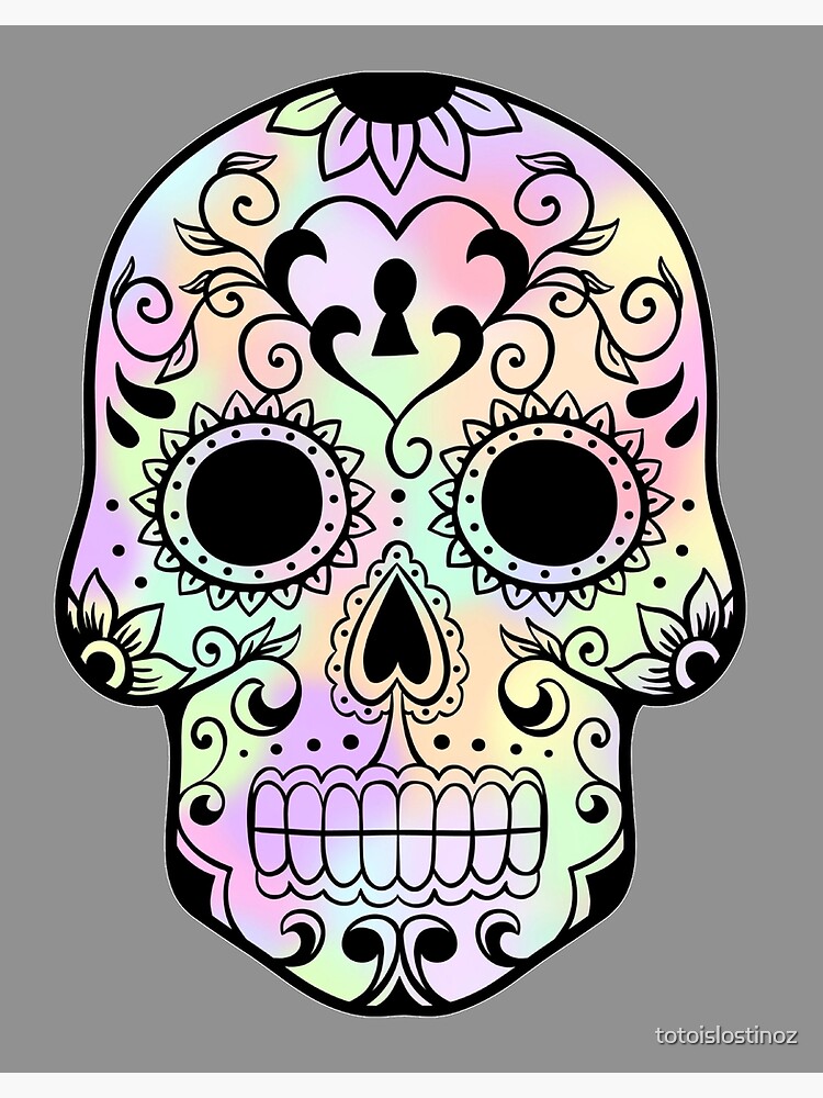 "Tie-Dye Sugar Skull" Art Print for Sale by totoislostinoz | Redbubble