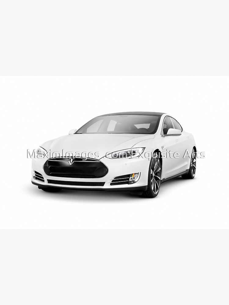 White Tesla Model S luxury electric car art photo print Sticker for Sale  by MaximImages .com Exquisite Arts