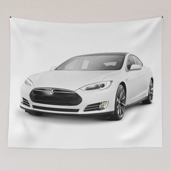 Item preview, White Tesla Model S luxury electric car art photo print designed and sold by MaximImages .com Exquisite Arts.