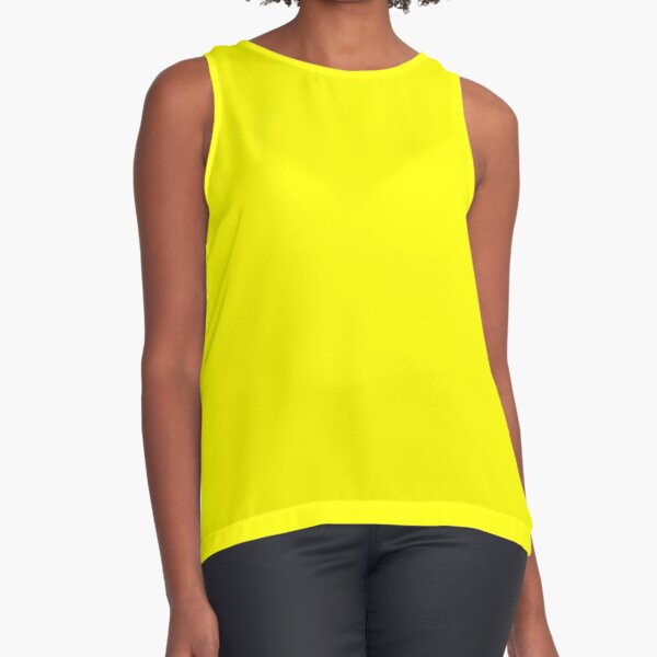Neon fluorescent Yellow, Yellow, neon Yellow/Fluro Yellow Sleeveless Top  for Sale by ozcushions