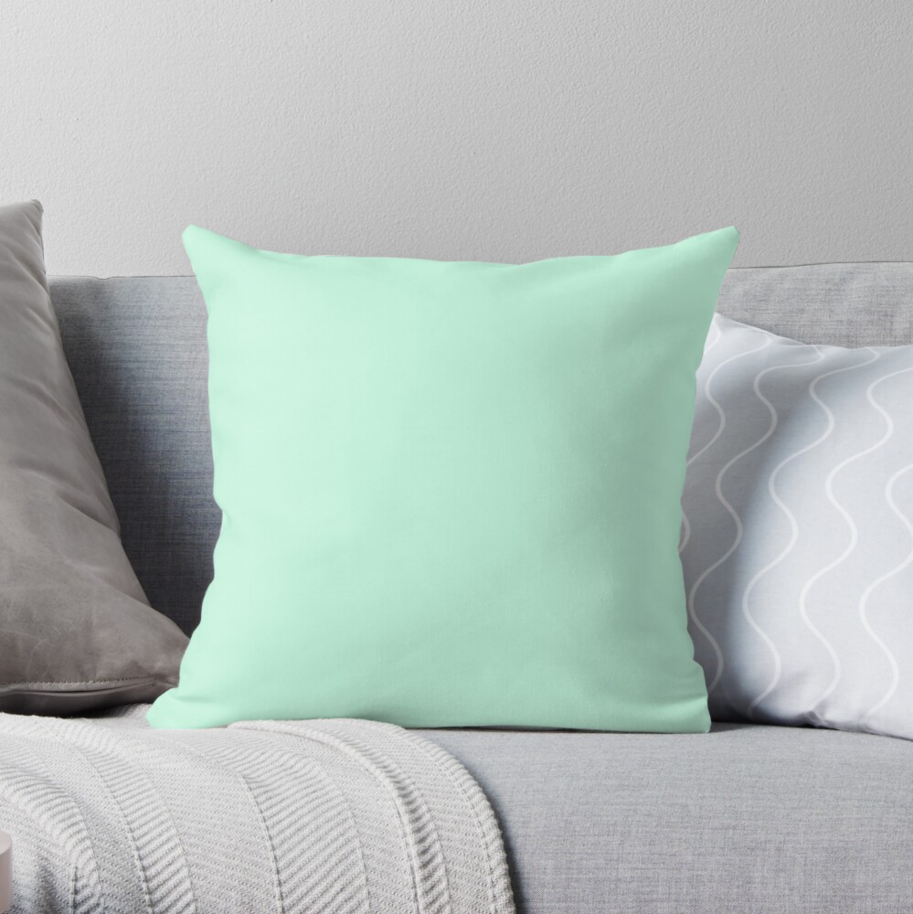 PLAIN AERO BLUE WITH GREEN UNDERTONES Throw Pillow