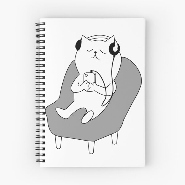 Item preview, Cat relaxing and wearing headphones designed and sold by MrAynh09.