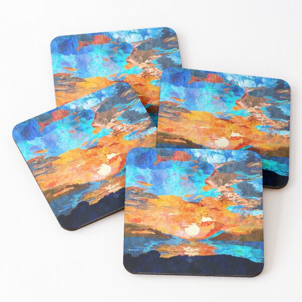 Item preview, Sunset At The Jetty Colorful Landscape Beach Art designed and sold by Sharon Cummings Art.