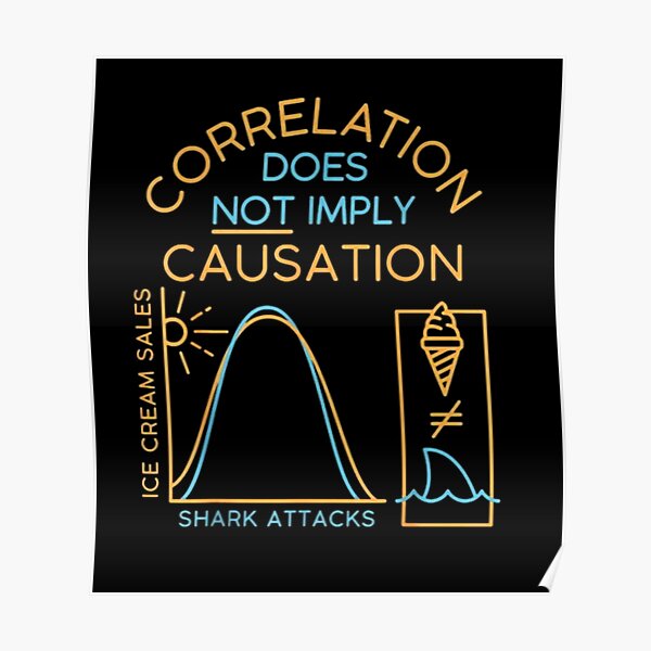 "correlation does not imply causation " Poster for Sale by Lion9u9 Redbubble