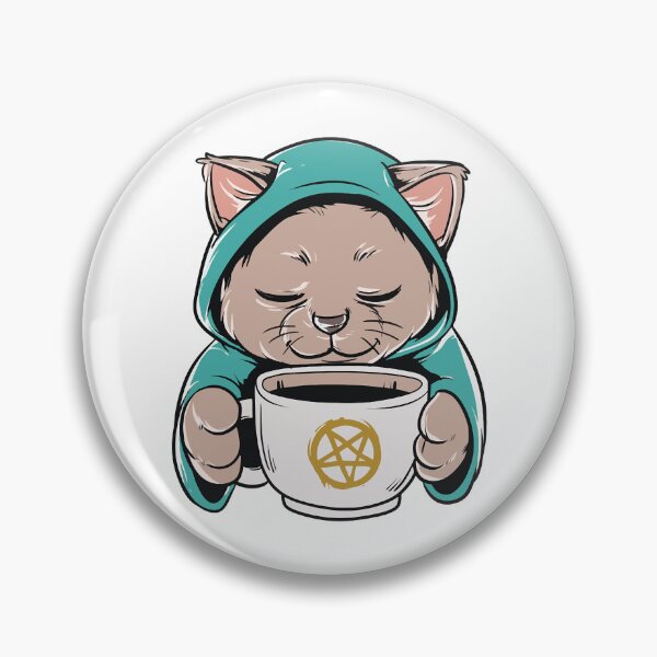 Item preview, Black Magic Coffee lover Cat designed and sold by CardsNeverFails.