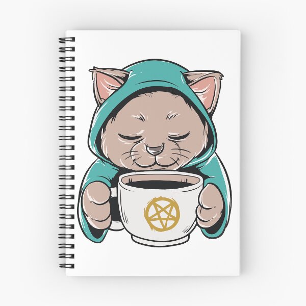 Item preview, Black Magic Coffee lover Cat designed and sold by CardsNeverFails.