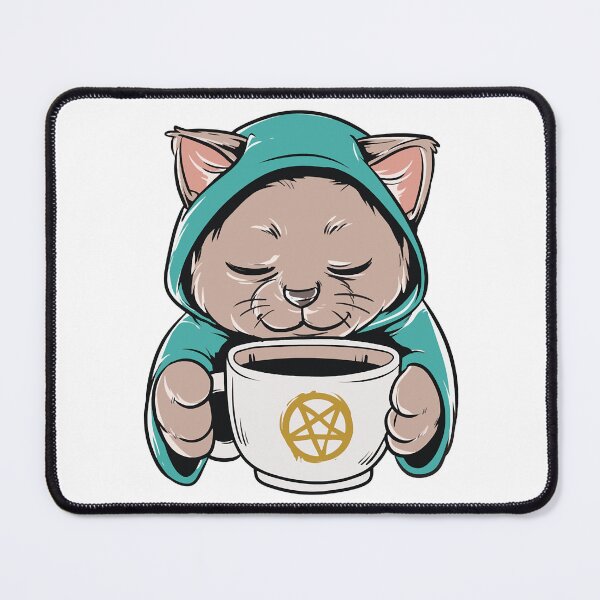 Item preview, Black Magic Coffee lover Cat designed and sold by CardsNeverFails.
