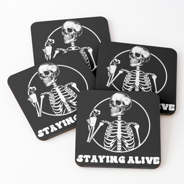 Item preview, Staying Alive Skeleton Drink Coffee Funny Skeleton Skull designed and sold by anass002.