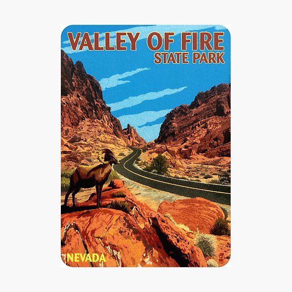 Valley of Fire State Park Nevada Vintage Travel Decal Photographic Print