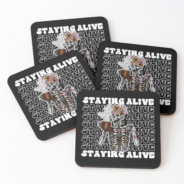 Item preview, Staying Alive Skeleton Drink Coffee Funny Skeleton Skull designed and sold by anass002.