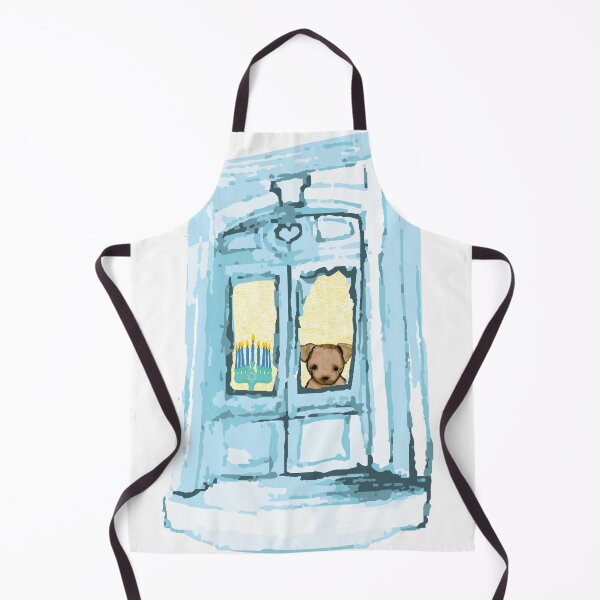 Item preview, Hanukkah doggie in the window with menorah designed and sold by DrawForth2020.