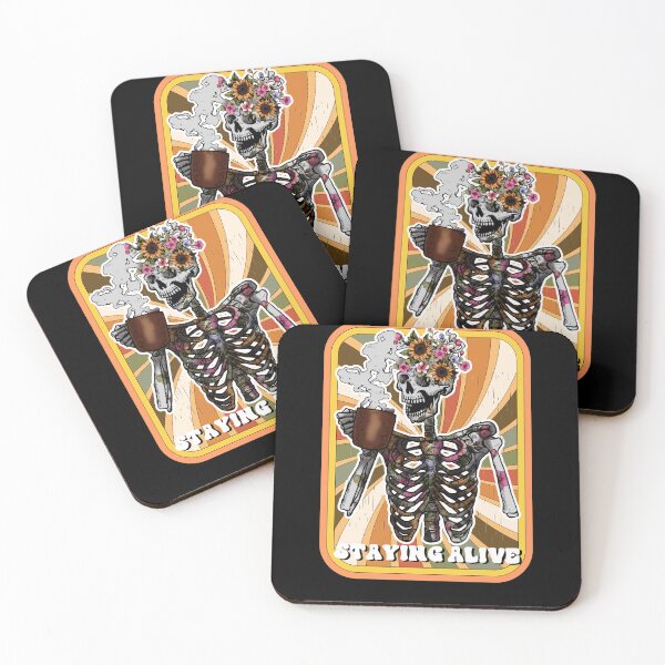 Item preview, Staying Alive Skeleton Drink Coffee Funny Skeleton Skull designed and sold by anass002.