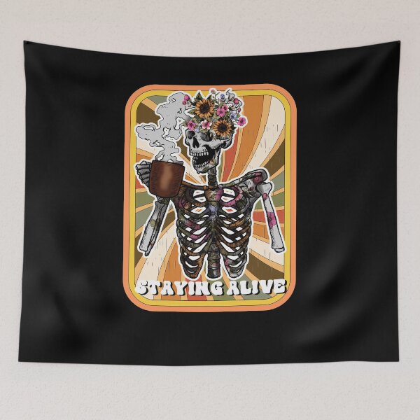 Item preview, Staying Alive Skeleton Drink Coffee Funny Skeleton Skull designed and sold by anass002.