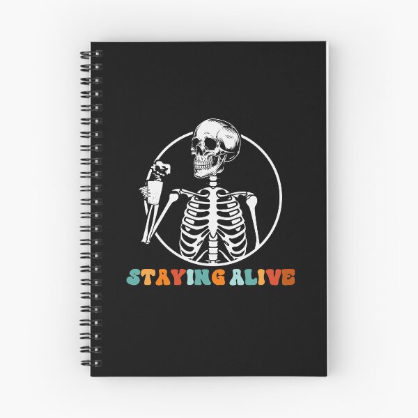 Item preview, Groovy Staying Alive Skeleton Drink Coffee Skeleton Skull designed and sold by anass002.