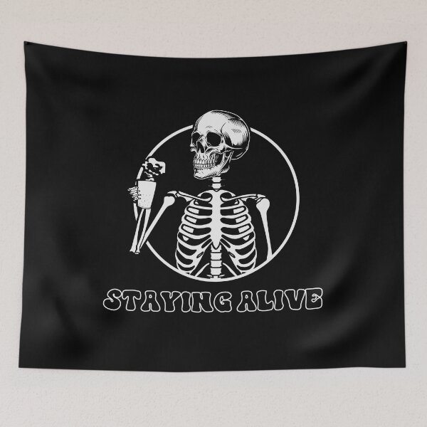 Item preview, Staying Alive Skeleton Drink Coffee Skeleton Skull designed and sold by anass002.