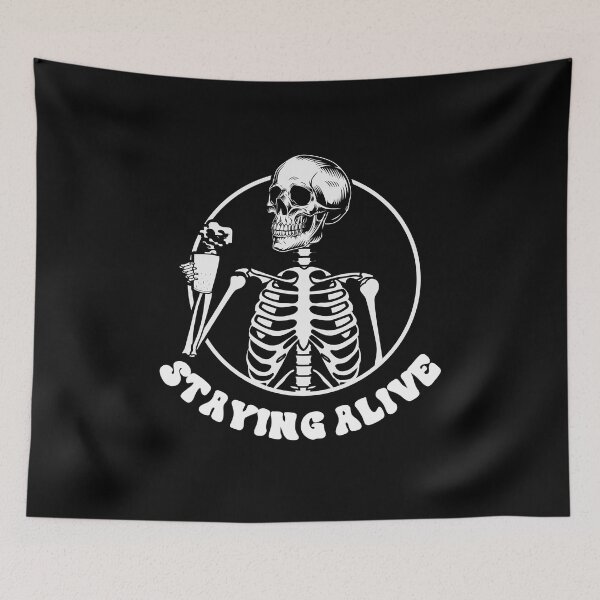 Item preview, Staying Alive Skeleton Drink Coffee Funny Skeleton Skull designed and sold by anass002.