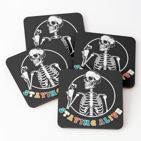 Item preview, Staying Alive Skeleton Drink Coffee Funny Skeleton Skull designed and sold by anass002.