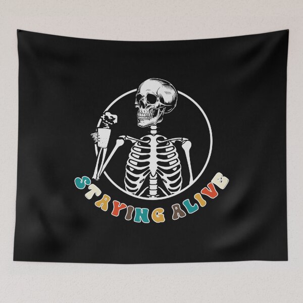 Item preview, Staying Alive Skeleton Drink Coffee Funny Skeleton Skull designed and sold by anass002.