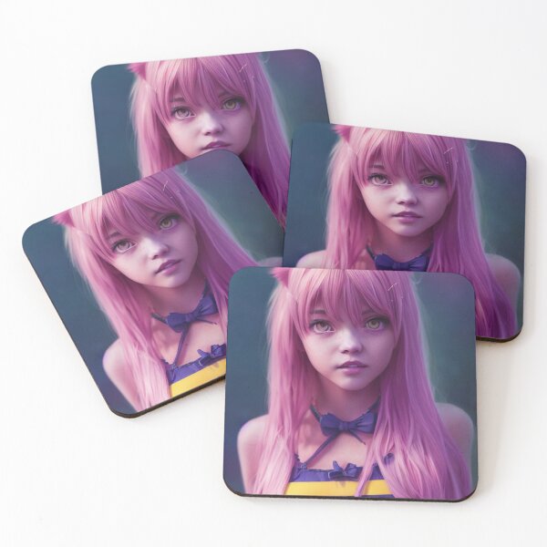 Item preview, pink hair realistic anime girl  designed and sold by ANIME Lover center.