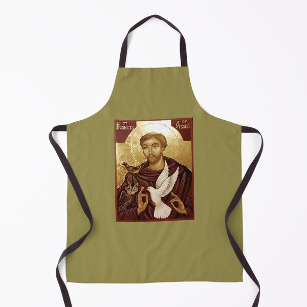 Item preview, Icon of St Francis with Owl, Robin and Dove by Olga Bileski designed and sold by ikon-olga.