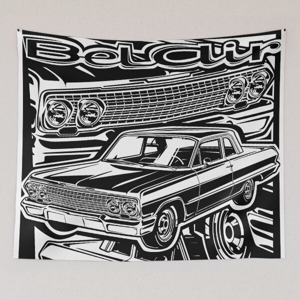 Item preview, Illustration Chevy Belair 1963 - Muscle car - USA designed and sold by SketchNinja.