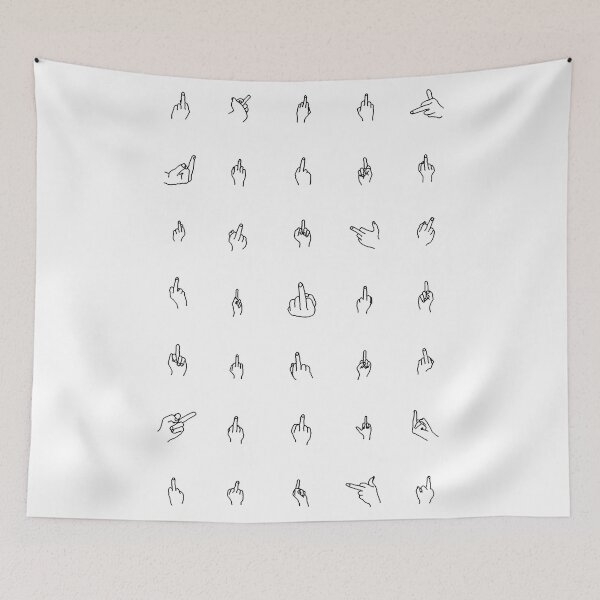 Item preview, MIDDLE FINGER EXPRESSION black / Cool and Funny designs designed and sold by DRK7DSGN.