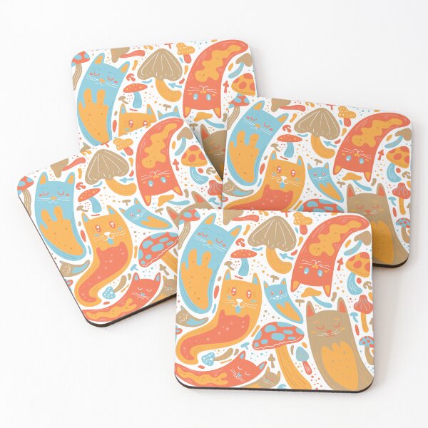 Item preview, Surreal Cats with Mushrooms designed and sold by serapika.