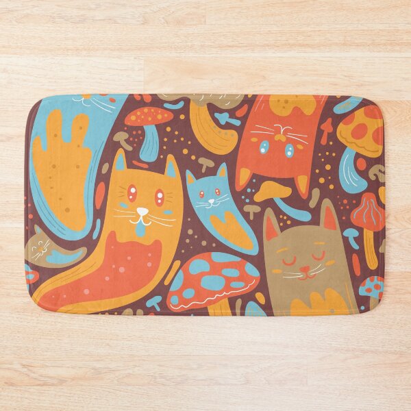 Item preview, Surreal Cats with Mushrooms designed and sold by serapika.