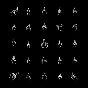 Artwork thumbnail, MIDDLE FINGER EXPRESSION white / Cool and Funny designs by DRK7DSGN