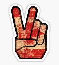 Vintage Fingers Peace Sign Canada Flag Sticker